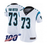 Women's Carolina Panthers #73 Greg Van Roten White Vapor Untouchable Limited Player 100th Season Football Jersey