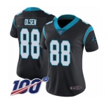 Women's Carolina Panthers #88 Greg Olsen Black Team Color Vapor Untouchable Limited Player 100th Season Football Jersey