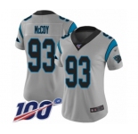 Women's Carolina Panthers #93 Gerald McCoy Silver Inverted Legend Limited 100th Season Football Jersey