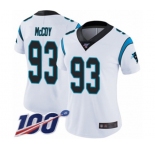 Women's Carolina Panthers #93 Gerald McCoy White Vapor Untouchable Limited Player 100th Season Football Jersey