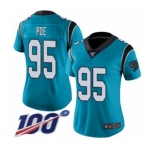 Women's Carolina Panthers #95 Dontari Poe Limited Blue Rush Vapor Untouchable 100th Season Football Jersey