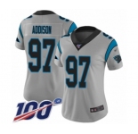 Women's Carolina Panthers #97 Mario Addison Silver Inverted Legend Limited 100th Season Football Jersey