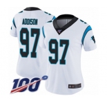 Women's Carolina Panthers #97 Mario Addison White Vapor Untouchable Limited Player 100th Season Football Jersey