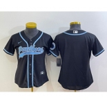 Women's Carolina Panthers Blank Black With Patch Cool Base Stitched Baseball Jersey