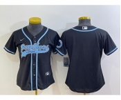 Women's Carolina Panthers Blank Black With Patch Cool Base Stitched Baseball Jersey