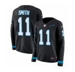 Women's Nike Carolina Panthers #11 Torrey Smith Limited Black Therma Long Sleeve NFL Jersey