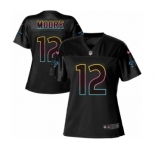 Women's Nike Carolina Panthers #12 DJ Moore Game Black Fashion NFL Jersey