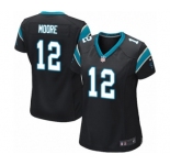 Women's Nike Carolina Panthers #12 DJ Moore Game Black Team Color NFL Jersey