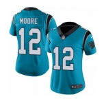 Women's Nike Carolina Panthers #12 DJ Moore Limited Blue Rush Vapor Untouchable NFL Jersey