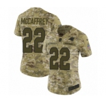 Women's Nike Carolina Panthers #22 Christian McCaffrey Limited Camo 2018 Salute to Service NFL Jersey