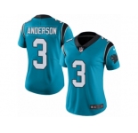 Women's Nike Carolina Panthers #3 Derek Anderson Limited Blue Rush NFL Jersey