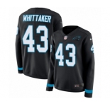 Women's Nike Carolina Panthers #43 Fozzy Whittaker Limited Black Therma Long Sleeve NFL Jersey