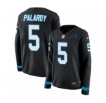 Women's Nike Carolina Panthers #5 Michael Palardy Limited Black Therma Long Sleeve NFL Jersey