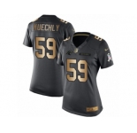 Women's Nike Carolina Panthers #59 Luke Kuechly Limited Black Gold Salute to Service NFL Jersey