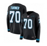 Women's Nike Carolina Panthers #70 Trai Turner Limited Black Therma Long Sleeve NFL Jersey