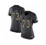 Women's Nike Carolina Panthers #73 Michael Oher Limited Black 2016 Salute to Service NFL Jersey