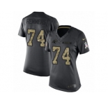 Women's Nike Carolina Panthers #74 Mike Remmers Limited Black 2016 Salute to Service NFL Jersey