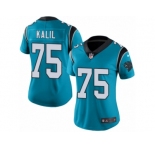 Women's Nike Carolina Panthers #75 Matt Kalil Limited Blue Rush NFL Jersey