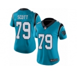 Women's Nike Carolina Panthers #79 Chris Scott Limited Blue Rush NFL Jersey