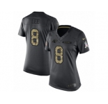 Women's Nike Carolina Panthers #8 Andy Lee Limited Black 2016 Salute to Service NFL Jersey