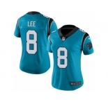 Women's Nike Carolina Panthers #8 Andy Lee Limited Blue Rush NFL Jersey