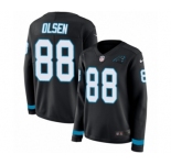 Women's Nike Carolina Panthers #88 Greg Olsen Limited Black Therma Long Sleeve NFL Jersey