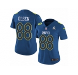 Women's Nike Carolina Panthers #88 Greg Olsen Limited Blue 2017 Pro Bowl NFL Jersey