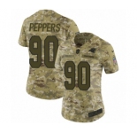 Women's Nike Carolina Panthers #90 Julius Peppers Limited Camo 2018 Salute to Service NFL Jersey