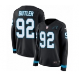 Women's Nike Carolina Panthers #92 Vernon Butler Limited Black Therma Long Sleeve NFL Jersey