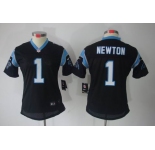 nike women nfl jerseys carolina panthers #1 newton black[nike limited]