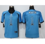 Youth Nike Carolina Panthers #1 Cam Newton Drift Fashion Blue Jerseys