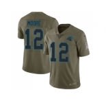 Youth Nike Carolina Panthers #12 DJ Moore Olive Stitched NFL Limited 2017 Salute to Service Jersey