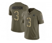Youth Nike Carolina Panthers #3 Derek Anderson Limited Olive Camo 2017 Salute to Service NFL Jersey