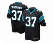Youth Nike Carolina Panthers #37 Dezmen Southward Game Black Team Color NFL Jersey