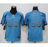 Youth Nike Carolina Panthers #58 Thomas Davis Drift Fashion Blue Jerseys