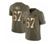 Youth Nike Carolina Panthers #67 Ryan Kalil Limited Olive Gold 2017 Salute to Service NFL Jersey