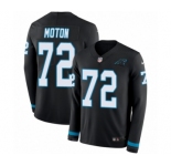 Youth Nike Carolina Panthers #72 Taylor Moton Limited Black Therma Long Sleeve NFL Jersey
