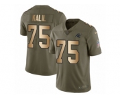 Youth Nike Carolina Panthers #75 Matt Kalil Limited Olive Gold 2017 Salute to Service NFL Jersey