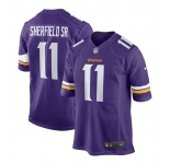 Men Nike Minnesota Vikings #11 Sherfield sr Game Purple Team Color NFL Jerse