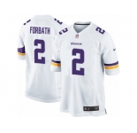 Men Nike Minnesota Vikings #2 Kai Forbath Game White NFL Jersey
