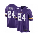 Men Nike Minnesota Vikings #24 Tramaine Brock Game Purple Team Color NFL Jersey