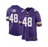 Men's Nike Minnesota Vikings #48 Zach Line Game Purple Team Color NFL Jersey