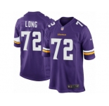 Men's Nike Minnesota Vikings #72 Jake Long Game Purple Team Color NFL Jersey