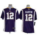 nike nfl jerseys minnesota vikings #12 harvin purple Game Jersey