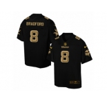Men's Nike Minnesota Vikings #8 Sam Bradford Elite Black Pro Line Gold Collection NFL Jersey