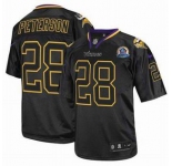 nike nfl jerseys minnesota vikings #28 peterson black[Elite lights out 50th Patch]