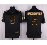 nike nfl jerseys minnesota vikings #5 bridgewater black gold collection[Elite][bridgewater]