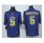 2015 new nike minnesota vikings #5 bridgewater purple strobe jerseys[limited]