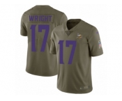 Men Nike Minnesota Vikings #17 Jarius Wright Limited Olive 2017 Salute to Service NFL Jersey