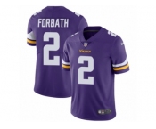 Men Nike Minnesota Vikings #2 Kai Forbath Purple Team Color Vapor Untouchable Limited Player NFL Jersey